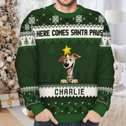 Cat Lovers,Pet Lovers,Christmas,Funny,Dog Lovers - Happy Pawlidays 3D Effect Cat Dog - Personalized Unisex Ugly Sweater