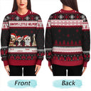 Cat Lovers,Pet Lovers,Christmas,Funny,Dog Lovers - Happy Pawlidays 3D Effect Cat Dog - Personalized Unisex Ugly Sweater