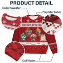 Cat Lovers,Pet Lovers,Christmas,Funny,Dog Lovers - Happy Pawlidays 3D Effect Cat Dog - Personalized Unisex Ugly Sweater