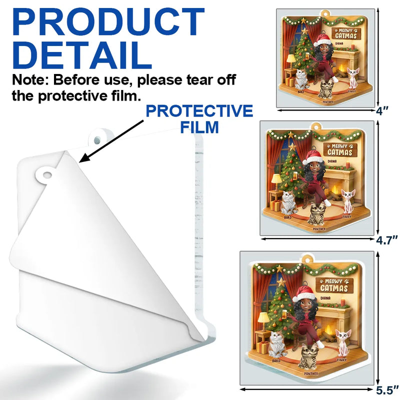 Pet Lovers,Pet Mom,Pet Dad,Dog Lovers,Dog Mom,Dog Dad,Cat Lovers,Cat Mom,Cat Dad,Christmas,Happy - Happy Pawlidays Christmas House Model - Personalized Custom Shaped Acrylic Ornament