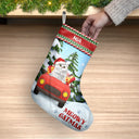 Pet Lovers,Pet Mom,Pet Dad,Pet Couple,Cat Lovers,Cat Mom,Cat Couple,Cat Dad,Dog Lovers,Dog Mom,Dog Dad,Dog Couple,Gift For Women,Gift For Men,Gift For Husband,Gift For Wife,Gift For Boyfriend,Gift For Girlfriend,Gift For Yourself,Happy,Christmas - Happy Pawlidays Meowy Catmas Merry Woofmas 3D Effect Dog Cat - Personalized Christmas Stocking