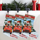 Pet Lovers,Pet Mom,Pet Dad,Pet Couple,Cat Lovers,Cat Mom,Cat Couple,Cat Dad,Dog Lovers,Dog Mom,Dog Dad,Dog Couple,Gift For Women,Gift For Men,Gift For Husband,Gift For Wife,Gift For Boyfriend,Gift For Girlfriend,Gift For Yourself,Happy,Christmas - Happy Pawlidays Meowy Catmas Merry Woofmas 3D Effect Dog Cat - Personalized Christmas Stocking