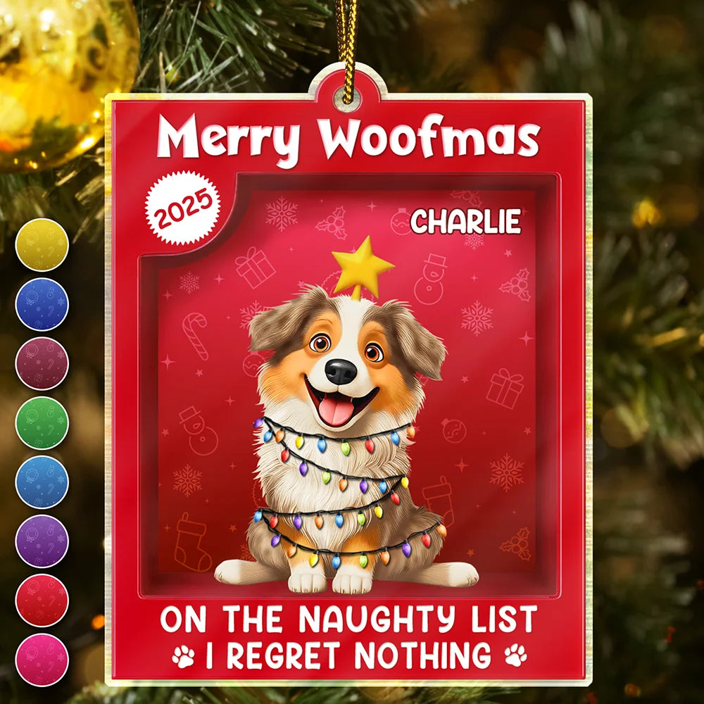 Happy Pawlidays Toy Box - Personalized Custom Shaped Acrylic Ornament