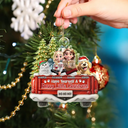 Dog Lovers,Christmas,Funny,Pet Lovers,Dog Couple,Gift For Couples - Happy Pawsliday Couple With Dogs Cats - Personalized Custom Shaped Acrylic Ornament