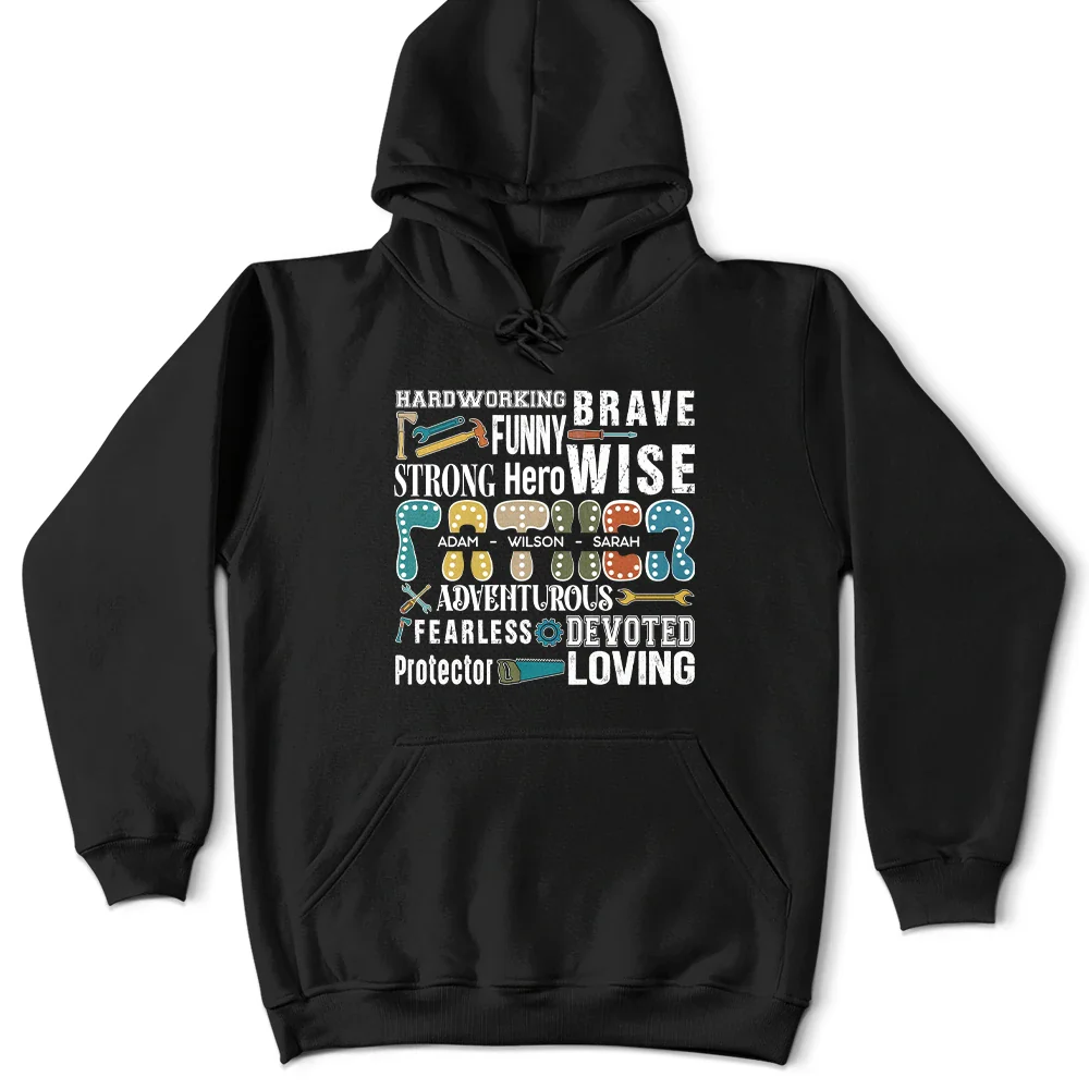 Gift For Grandpa,Gift For Father - Hardworking Brave Dad - Personalized T Shirt