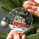 Dog Lovers,Christmas,Funny,Pet Lovers - Have Yourself A Furry Little Christmas - Personalized Circle Glass Ornament