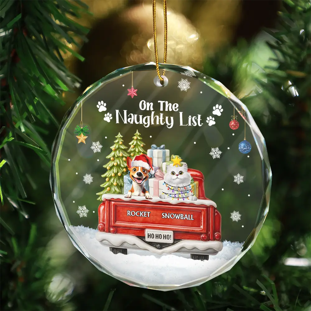 Dog Lovers,Christmas,Funny,Pet Lovers - Have Yourself A Furry Little Christmas - Personalized Circle Glass Ornament