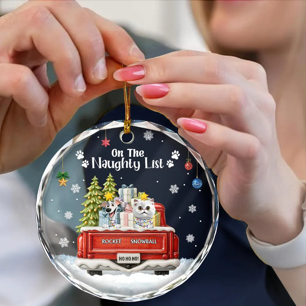 Dog Lovers,Christmas,Funny,Pet Lovers - Have Yourself A Furry Little Christmas - Personalized Circle Glass Ornament