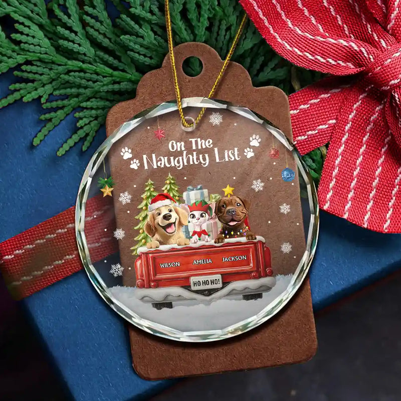 Dog Lovers,Christmas,Funny,Pet Lovers - Have Yourself A Furry Little Christmas - Personalized Circle Glass Ornament