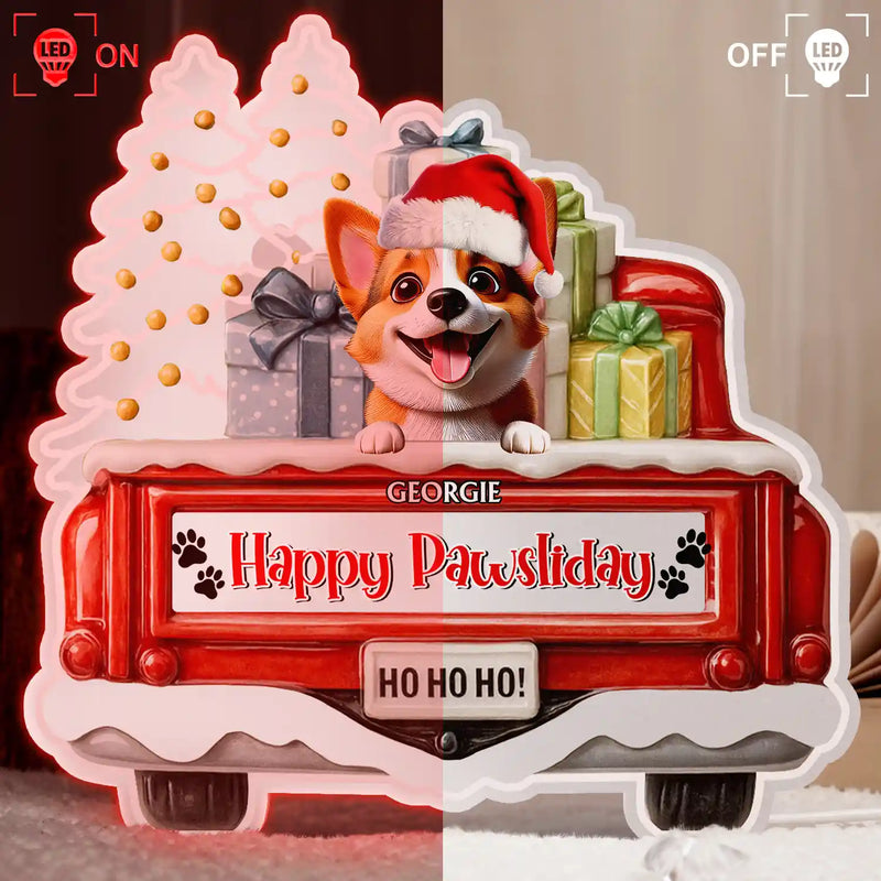 Dog Lovers,Christmas,Funny,Pet Lovers - Have Yourself A Furry Little Christmas - Personalized Custom Shaped Light Box