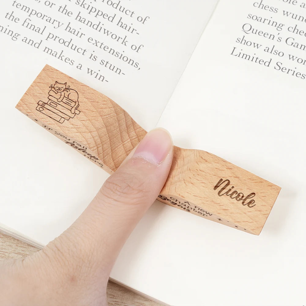 Gift For Yourself,Gift For Women,Gift For Men,Reading,Happy - Head In The Clouds Nose In A Book - Personalized Thumb Page Holder