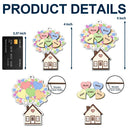 Parents,Family,Gift For Mother,Gift For Father,Gift For Grandpa,Gift For Grandma,Love,Christmas - Heart Balloon House For Family - Personalized 2-Layered Wooden Ornament