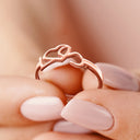 Gift For Couples,Gift For Husband,Gift For Wife,Gift For Boyfriend,Gift For Girlfriend,Gift For Sibling,Gift For Sisters,Gift For Bestie - Heart Binding Name Initials - Personalized Custom Shaped Ring