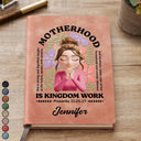 Gift For Wife,Gift For Women,Gift For Mother,Love,Happy,Vector - Her Motherhood Is Defined By Strength And Dignity - Personalized Leather Journal