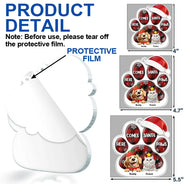 Pet Lovers,Pet Mom,Pet Dad,Pet Couple,Cat Lovers,Cat Mom,Cat Couple,Cat Dad,Dog Lovers,Dog Mom,Dog Dad,Dog Couple,Gift For Women,Gift For Men,Gift For Husband,Gift For Wife,Gift For Boyfriend,Gift For Girlfriend,Gift For Yourself,Happy,Christmas - Here Comes Santa Paws 3D Effect Dog Cat - Personalized Custom Shaped Acrylic Ornament