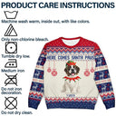 Dog Lovers,Cat Lovers,Pet Lovers,Happy,Christmas - Here Comes Santa Paws 3D Effect Dog Cat - Personalized Unisex Ugly Sweater