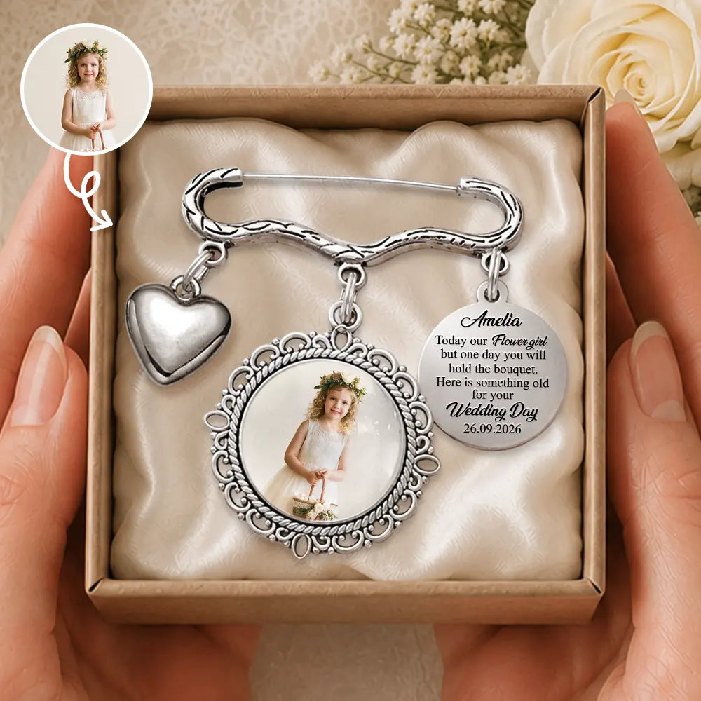 Sentimental, Custom Photo, Gift For Yourself, Wedding, Upload Full Photo - Here Is Something Old For Your Wedding Day - Personalized Lapel Pin