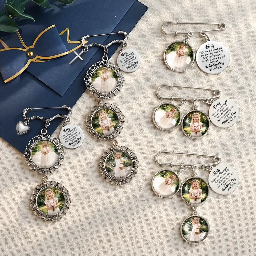 Sentimental, Custom Photo, Gift For Yourself, Wedding, Upload Full Photo - Here Is Something Old For Your Wedding Day - Personalized Lapel Pin