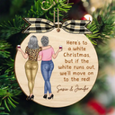 Gift For Bestie, Funny, Christmas - Here's To A White Christmas - Personalized Custom Shaped Wooden Ornament