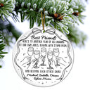 Gift For Sisters, Gift For Bestie, Happy, Christmas - Here's To Another Year Of Us - Personalized Circle Ceramic Ornament