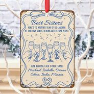 Christmas, Gift For Bestie - Here's To Another Year Of Us - Personalized Metal Ornament