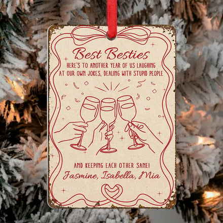 Here's To Another Year Of Us - Personalized Metal Ornament