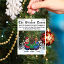 Gift For Bestie, Gift For Sisters, Happy, Christmas - Here's To Another Year Of Us Sitting Besties - Personalized Custom Shaped Acrylic Ornament