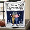 Gift For Bestie,Gift For Sisters,Happy,Christmas - Here's To Another Year Of Us The Besties Times - Personalized Fleece Blanket, Sherpa Blanket