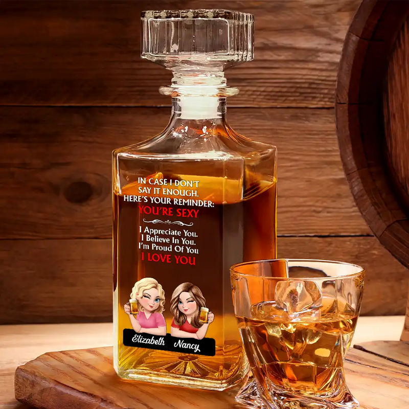Gift For Sisters, Gift For Bestie, Funny - Here's Your Reminder - Personalized Square Whiskey Bottle