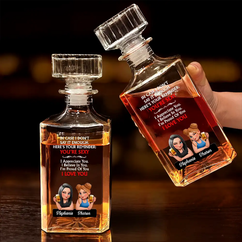 Gift For Sisters, Gift For Bestie, Funny - Here's Your Reminder - Personalized Square Whiskey Bottle