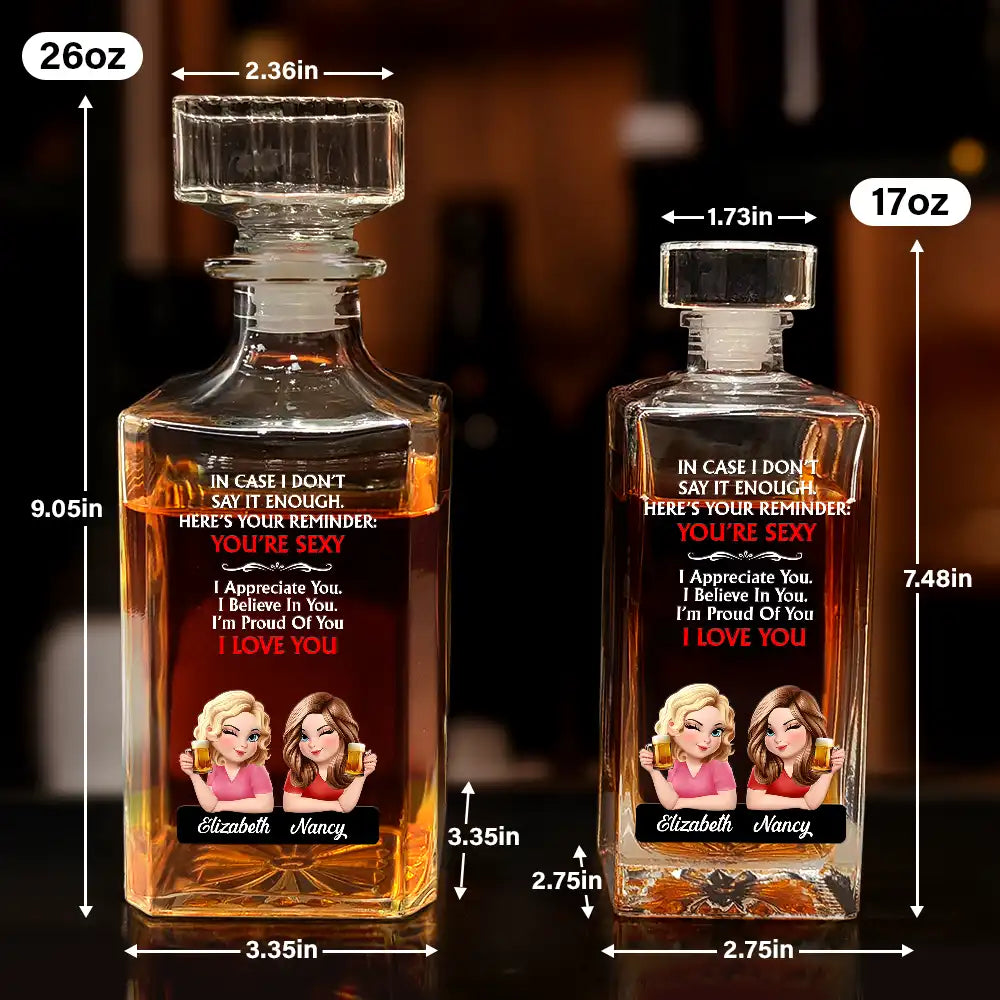 Gift For Sisters, Gift For Bestie, Funny - Here's Your Reminder - Personalized Square Whiskey Bottle