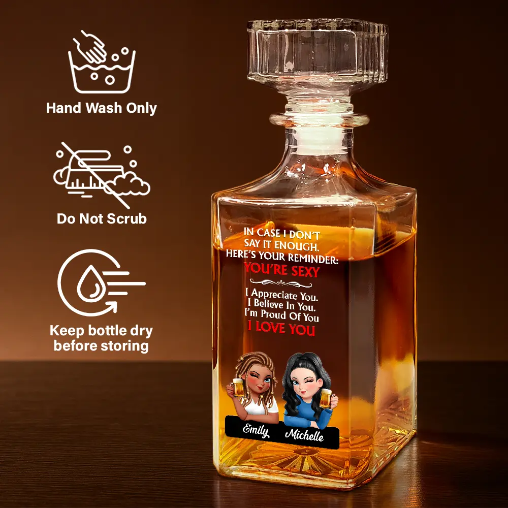 Gift For Sisters, Gift For Bestie, Funny - Here's Your Reminder - Personalized Square Whiskey Bottle