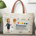 Teacher,Back To School - Highly Recommended Teacher - Personalized Leather Handle Tote Bag