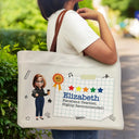 Teacher,Back To School - Highly Recommended Teacher - Personalized Leather Handle Tote Bag