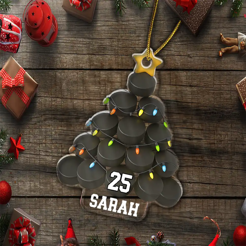 Gift For Yourself,Gift For Women,Gift For Men,Baseball,Basketball,Football,Golf,Happy,Christmas - Hockey Christmas Tree - Personalized Custom Shaped Acrylic Ornament