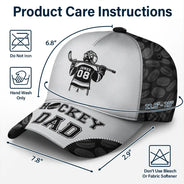 Gift For Father,Gift For Grandpa,Hockey,Non-Eng,Icon,Confident - Hockey Dad Papa Kids Backside Line Art - Personalized Classic Cap