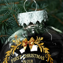 Gift For Couples,Christmas,Love - Holding Hands First Christmas Couple - Personalized Ball Ornament
