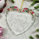 Holding Hands First Christmas Couple - Personalized Circle Glass Ornament