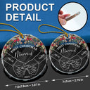 Holding Hands First Christmas Couple - Personalized Circle Glass Ornament