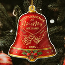 Christmas,Married ,Engaged,Gift For Couples,Gift For Husband,Gift For Wife,Gift For Boyfriend,Gift For Girlfriend,Love - Holding Hands First Christmas Couple Bell - Personalized Custom Shaped Acrylic Ornament