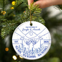 Gift For Couples,Gift For Husband,Gift For Wife,Christmas,Love - Holding Hands New Home New Beginning - Personalized Circle Ceramic Ornament