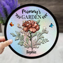 Gift For Grandma,Gift For Mother,Love - Holography Grandma's Garden Birth Flower - Personalized 2-Layered Wooden Plaque With Stand