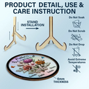 Gift For Grandma,Gift For Mother,Love - Holography Grandma's Garden Birth Flower - Personalized 2-Layered Wooden Plaque With Stand