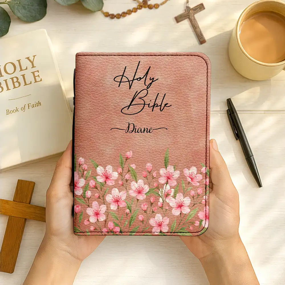 Garronmavis Housse Bible Boho Peony XL Avec Porte-clés - Protection Livre Fleurie