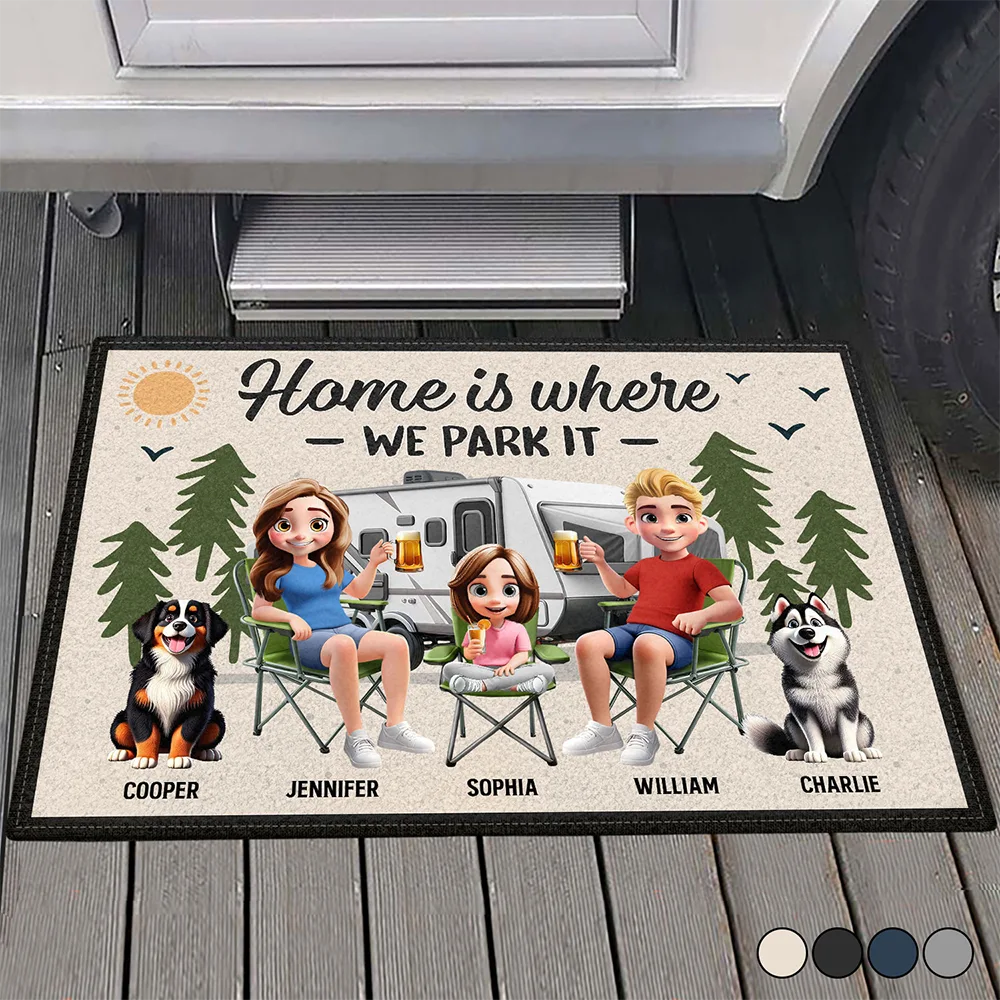 Home Is Where We Park It - Personalized Doormat
