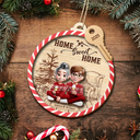 Gift For Couples,Family - Home Sweet Home - Personalized 2-Layered Wooden Ornament