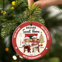 Gift For Couples,Married ,Happy,Christmas - Home Sweet Home - Personalized Circle Ceramic Ornament