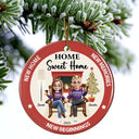 Gift For Couples,Married ,Happy,Christmas - Home Sweet Home - Personalized Circle Ceramic Ornament