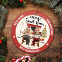 Gift For Couples,Married ,Happy,Christmas - Home Sweet Home - Personalized Circle Ceramic Ornament
