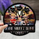 Parents,Family,Love,Happy - Home Sweet Home Family - Personalized 2-Layered Wooden Plaque With Stand